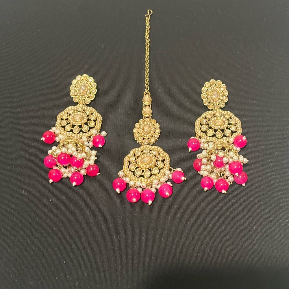 Indian beautiful long Jhumka Jhumki earrings for women | Part wear | pink beads